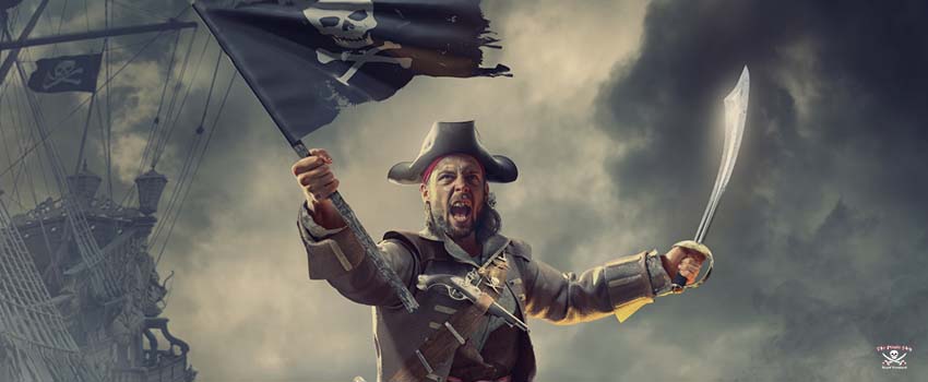 SST-pirate man holding flag & sword